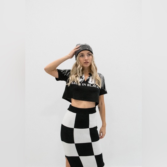 AC/DC Fringe Crop Top in Medium - Picture 3 of 11